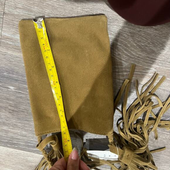 Urban Outfitters Suede Fringe Cross Body Purse Bag - Picture 6 of 9